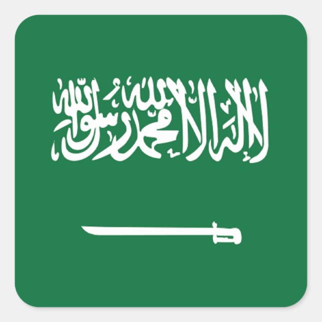 Flagge Saudi-Arabiens Quadratischer Aufkleber (Vorderseite)