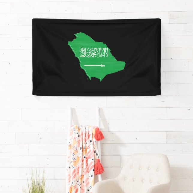 Flagge Saudi-Arabiens und Karte Banner (Insitu)