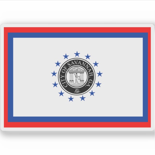 Flagge Savannah, Georgien Aufkleber (Vorderseite)