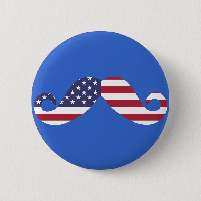 Flagge-Schnurrbart Button (Vorderseite)