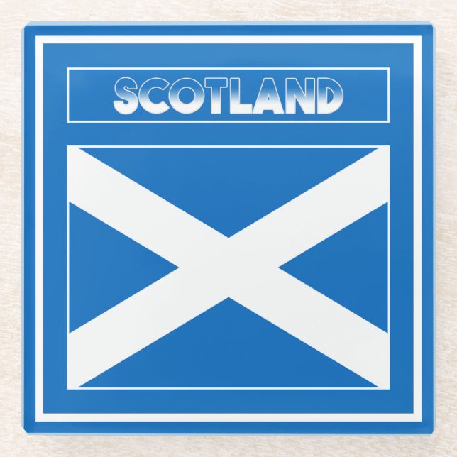 Flagge Schottland Glasuntersetzer (Vorderseite)