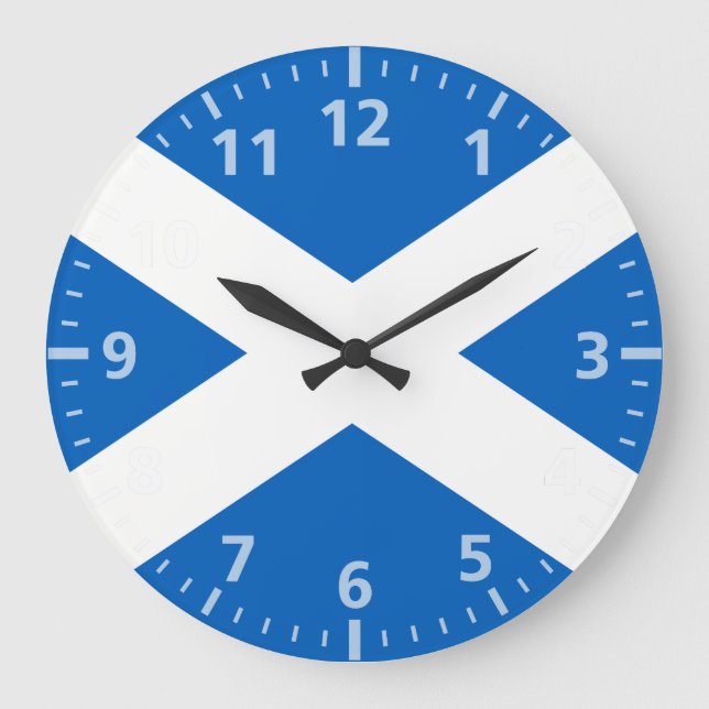 Flagge Schottland Große Wanduhr (Vorderseite)