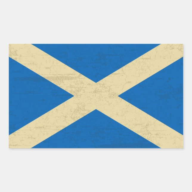 Flagge Schottlands Grungy Rechteckiger Aufkleber (Vorderseite)