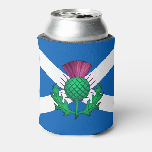 Flagge Schottlands mit Thistle überlagert Dosenkühler (Kanne Rückseite)
