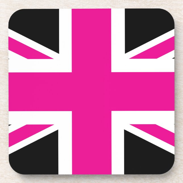Flagge Schwarz-und Rosa-klassische Getränkeuntersetzer (Vorderseite)
