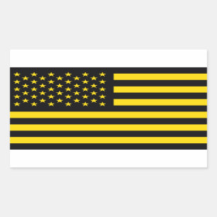 Flagge-schwarzes Gelb Rechteckiger Aufkleber