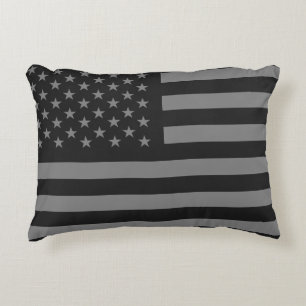 Flagge-schwarzes Grau Zierkissen
