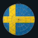 Flagge Schweden Dartscheibe<br><div class="desc">Flagge Schwedens: "För Sverige - I tiden" → "Immer für Schweden" oder "Für Schweden,  zu unserer Zeit". Es besteht aus einem gelben skandinavischen Kreuz auf einem schönen blauen Hintergrund.</div>