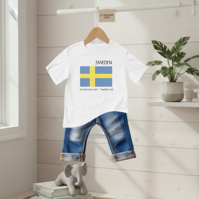 Flagge Schwedens Baby T-shirt (Von Creator hochgeladen)