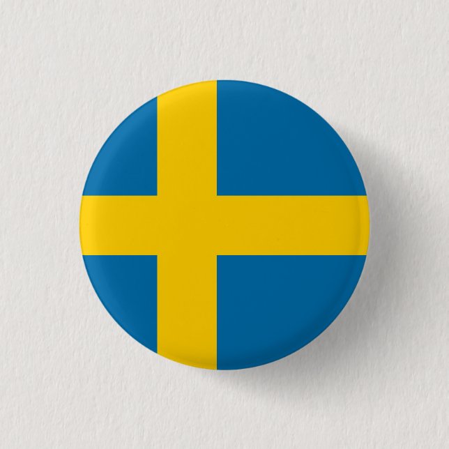 Flagge Schwedens Button (Vorderseite)