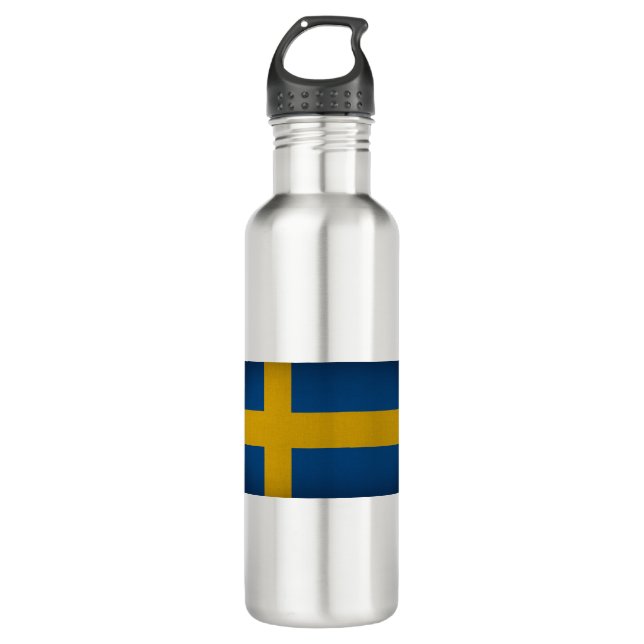 Flagge Schwedens Edelstahlflasche (Vorderseite)
