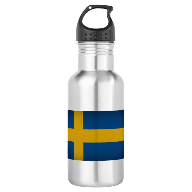 Flagge Schwedens Edelstahlflasche (Vorderseite)