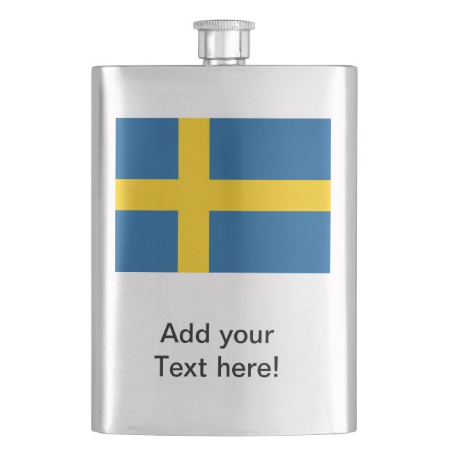 Flagge Schwedens Flachmann (Vorderseite)