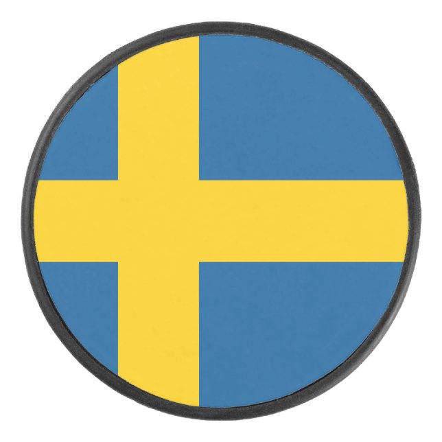 Flagge Schwedens Hockey Puck (Vorderseite)