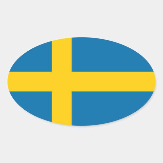 Flagge Schwedens Ovaler Aufkleber (Vorderseite)