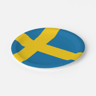 Flagge Schwedens Party Plate Pappteller