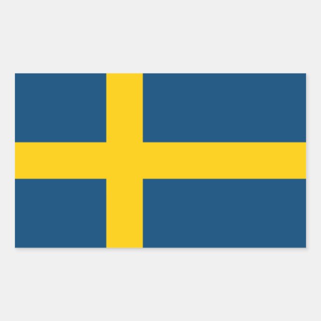 Flagge Schwedens Rechteckiger Aufkleber (Vorderseite)