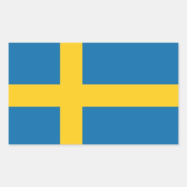 Flagge Schwedens Rechteckiger Aufkleber (Vorderseite)