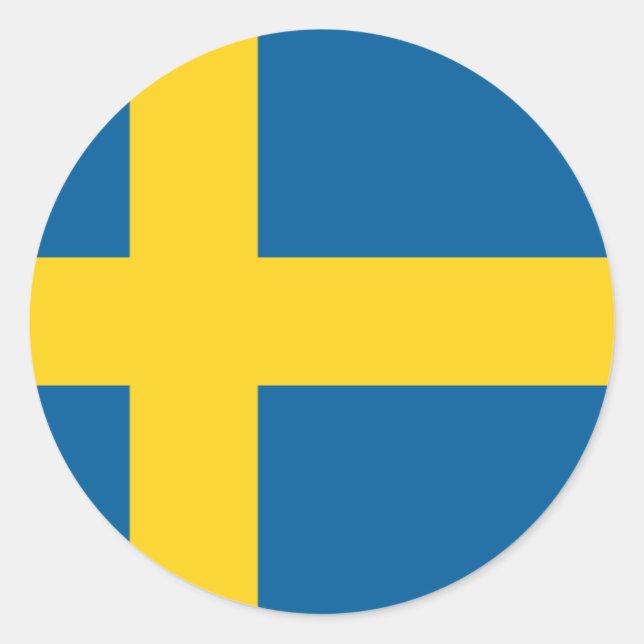 Flagge Schwedens Runder Aufkleber (Vorderseite)