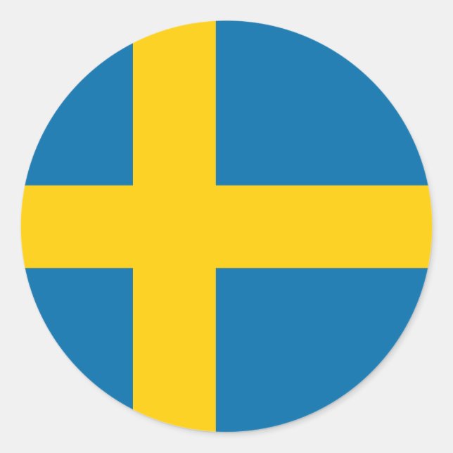 Flagge Schwedens Runder Aufkleber (Vorderseite)
