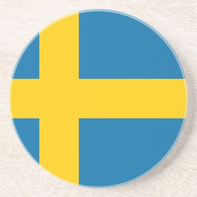 Flagge Schwedens Sandstein Untersetzer (Vorne)