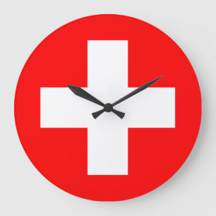 Flagge Schweiz (Schweiz) Große Wanduhr