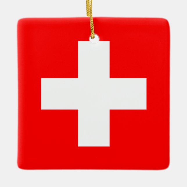 Flagge Schweiz (Schweiz) Keramikornament (Vorderseite)