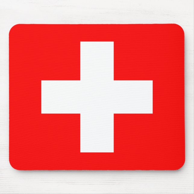 Flagge Schweiz (Schweiz) Mousepad (Vorne)