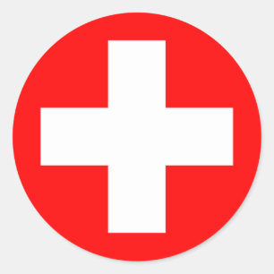 Flagge Schweiz (Schweiz) Runder Aufkleber
