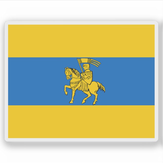 Flagge Schwerins, Deutschland Aufkleber (Vorderseite)