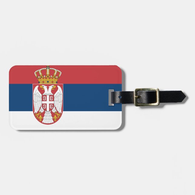 Flagge Serbien Gepäckanhänger (Vorderseite horizontal)