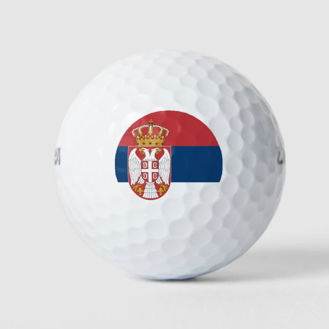 Flagge Serbien Golfball (Vorderseite)