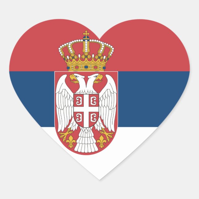 Flagge Serbien Herz-Aufkleber (Vorderseite)