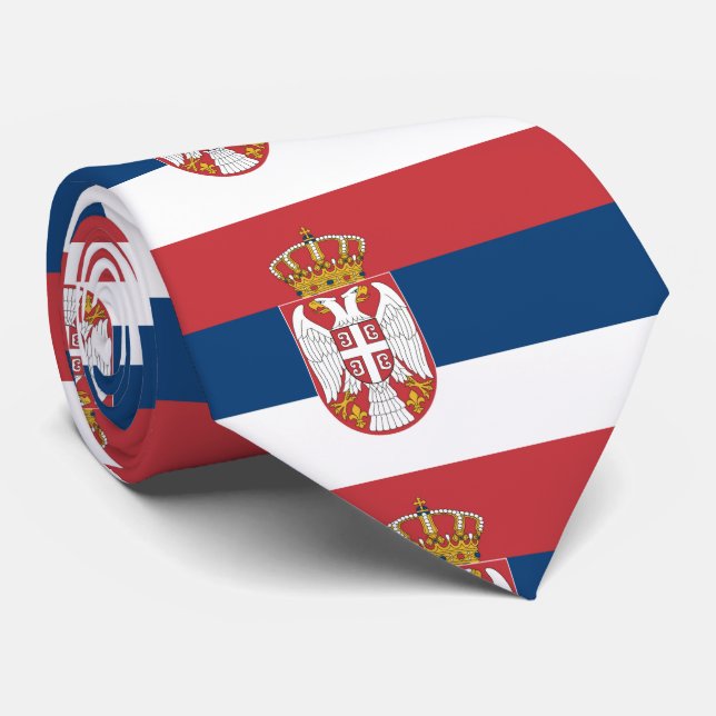 Flagge Serbien Krawatte (Gerollt)