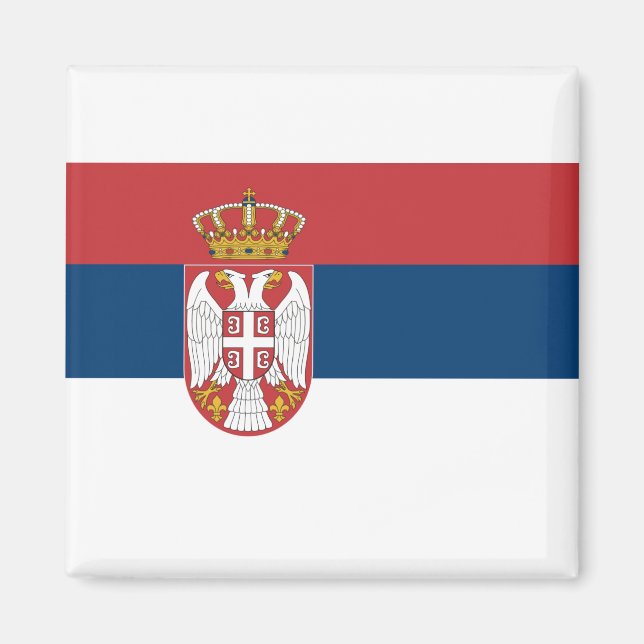 Flagge Serbien Magnet (Vorne)