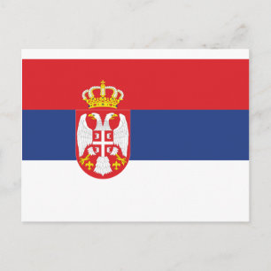 Flagge Serbien Postkarte