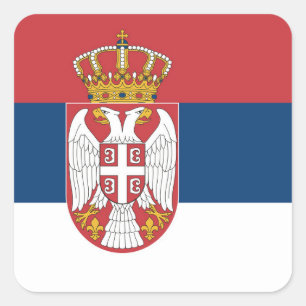 Flagge Serbien Quadratischer Aufkleber