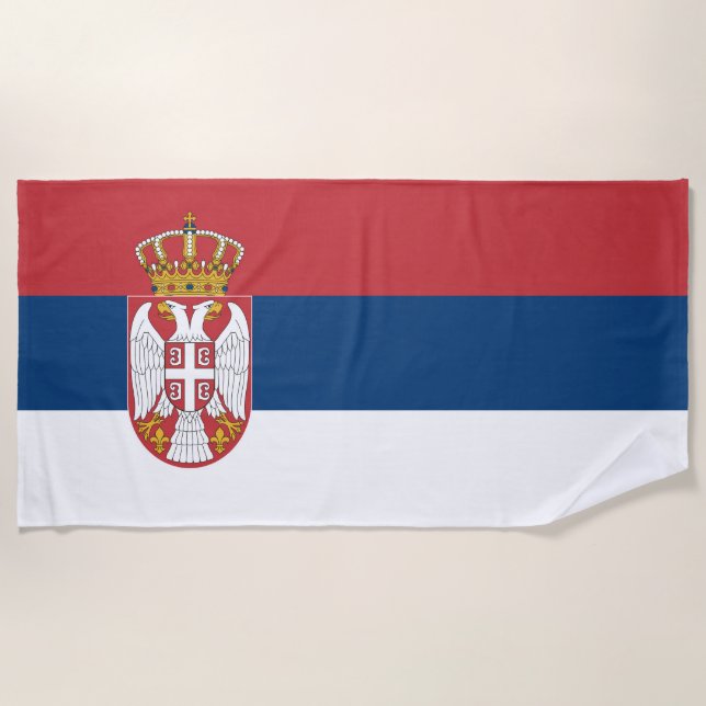 Flagge Serbien Strandtuch (Vorderseite)