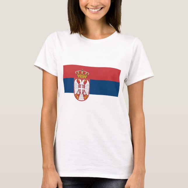 Flagge Serbien T-Shirt (Vorderseite)