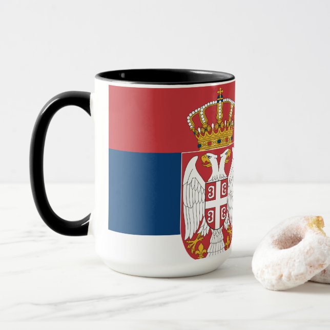 Flagge Serbien Tasse (Mit Donut)