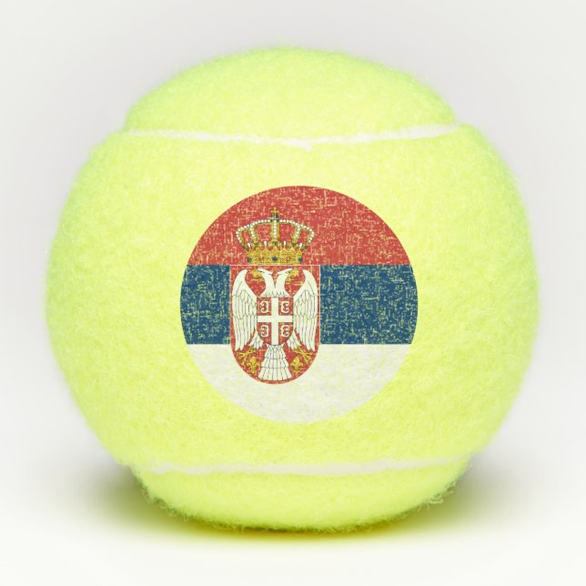 Flagge Serbien Tennisbälle (Vorderseite)