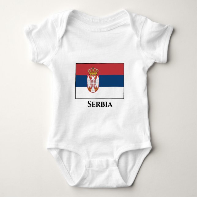 Flagge Serbiens Baby Strampler (Vorderseite)