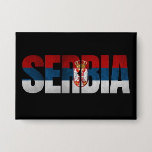Flagge Serbiens Button