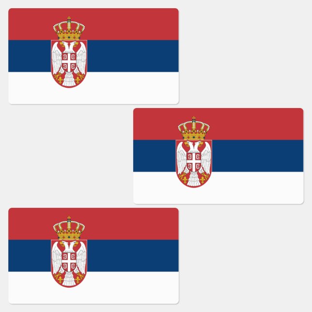 Flagge Serbiens Etiketten (Gruppe)