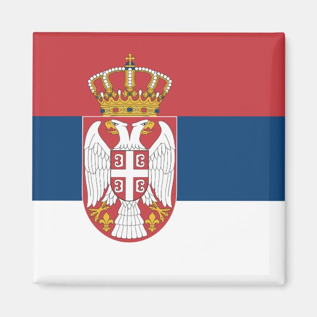Flagge Serbiens Magnet (Vorne)