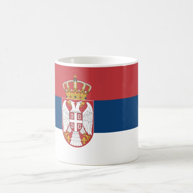Flagge Serbiens (Serbe) Kaffeetasse (Mittel)