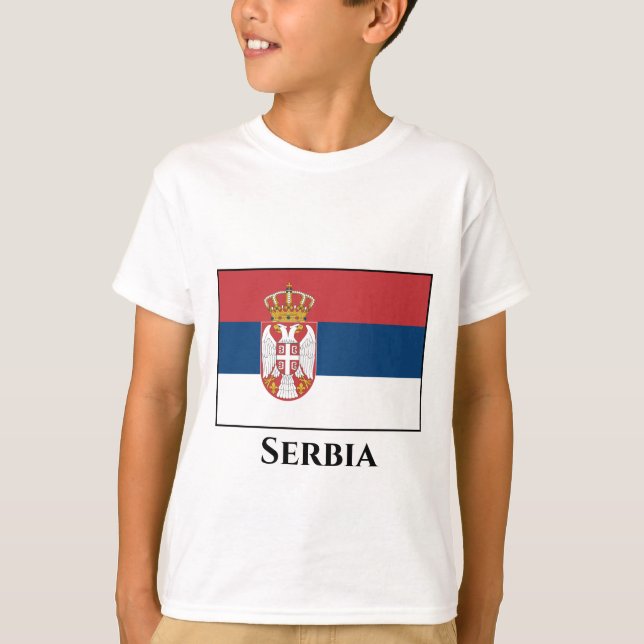 Flagge Serbiens T-Shirt (Vorderseite)