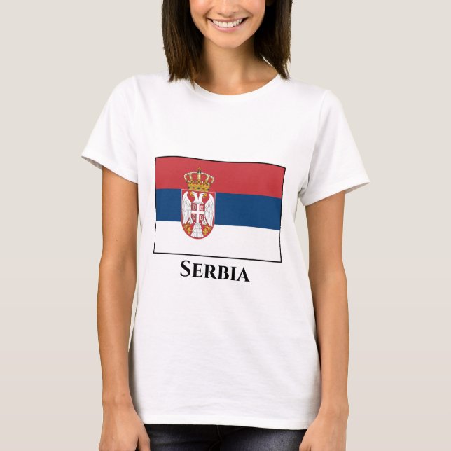 Flagge Serbiens T-Shirt (Vorderseite)