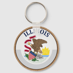 Flagge Siegel des Bundesstaates Illinois Schlüsselanhänger