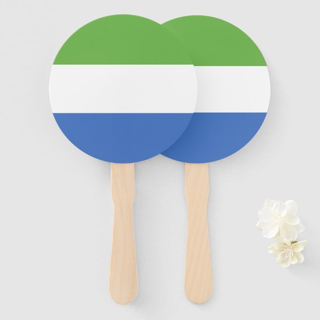 Flagge Sierra Leones Fächer (Vorne und Hinten)